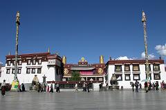 Tibet Lhasa 02 04 Jokhang Outside Full View The Jokhang Temple is the spiritual centre of Tibet and destination of millions of Tibetan pilgrims. The Jokhang (or Jowokhang meaning 'chapel of the Jowo') Temple was founded sometime between 639 and 647 by King Songtsen Gampo. Pilgrims pass the front of the Jokhang Temple as they continue their Barkhor kora.